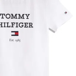 Tommy Hilfiger Kids White Printed Regular Fit T-Shirt image 4