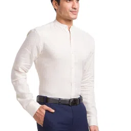 Park Avenue Beige Linen Regular Fit Shirt image 4
