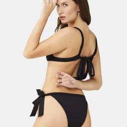 Secrets By ZeroKaata Black Plain Swimwear Bra Panty Set image 4