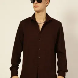 Thomas Scott Brown Regular Fit Striped Shirt-picture-45