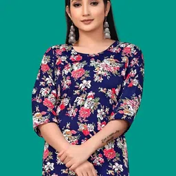 MANTRA DESIGNER Women Blue Crepe Kurtas image 3