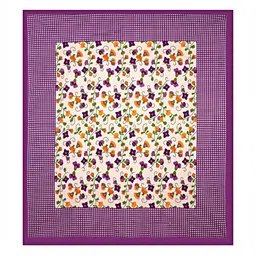 Rudra Bazaar Purple & White Floral 210 TC Queen Bedsheet with 2 Pillow Covers image 3