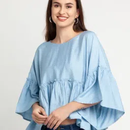 Zink London Blue Flare Fit Top-image-87