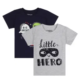 Dyca Boys Grey & Navy Printed T-Shirt (Pack Of 2)-image-36