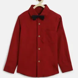 Tales & Stories Kids Maroon Cotton Regular Fit Full Sleeves Shirt-picture-14