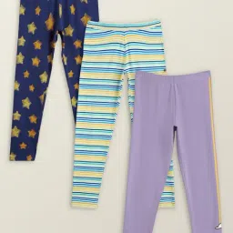 XY Life Kids Multicolor Cotton Striped Leggings (Pack of 3)-picture-32