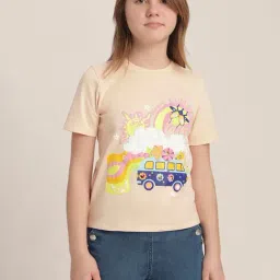 VERO MODA GIRL Blushing Bride Cotton Printed T-Shirt-picture-41