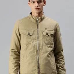 showoffff SHOWOFF Khaki Cotton Slim Fit Jackets-picture-23