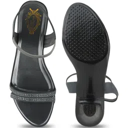 Shoetopia Women's Grey Ankle Strap Sandals image 4