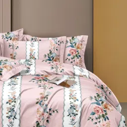 Ariana Catania UltraSoft Floral Pink 120 TC Microfibre Bedsheet with 2 Pillow Covers image 4