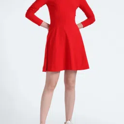 Tommy Hilfiger Deep Crimson Flaired Fit Dress image 4