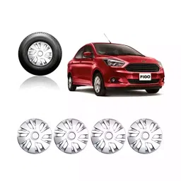 Auto Pearl Car Full Caps Silver 35.56 cm (14 Inch) Wheel Cover Compatible with Figo New-picture-46