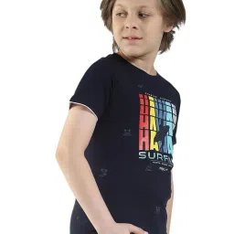 Monte Carlo Boys Navy Blue Printed T-Shirt image 4