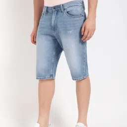 TOMMY HILFIGER Blue Regular Fit Solid Shorts image 4