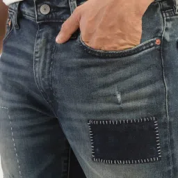 Levi's 511 Blue Slim Fit Distressed Jeans image 4