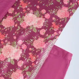 Utsa Kids by Westside Magenta Floral Pattern Ethnic Set image 3