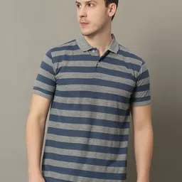GET GOLF Men Striped Polo Collar Cotton T-shirt-picture-34