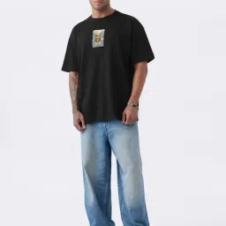 The Souled Store Black Loose Fit Print T-Shirt image 3
