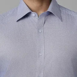 Louis Philippe Blue Cotton Regular Fit Printed Shirt image 4