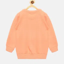 Kiddopanti Kids Peach Solid Full Sleeves Sweatshirt image 2