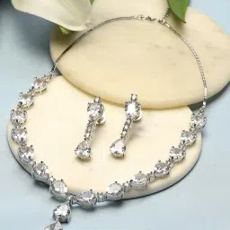 Biba Women White Brass Necklace Set-image-47