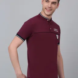Cantabil Mauve Regular Fit Printed Henley T-Shirt image 4