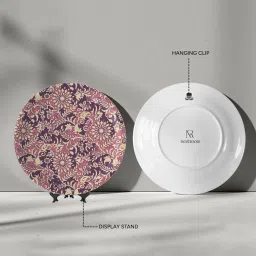 Nestroots Ethnic Floral Printed Multicolor Porcelain Wall Plate image 4