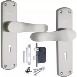 Atom Iron Silver Door Handle Lock Set, 804K.YSSL-2-picture-21