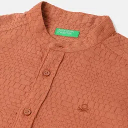 United Colors of Benetton Boys Rust Textured Shirt image 3