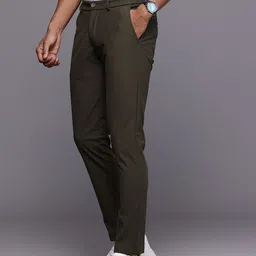 Louis Philippe Ath.Work Men Comfy Tapered Fit Smart Casual Trousers image 5