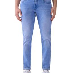Parx Medium Blue Cotton Blended Slim Fit Jeans-picture-21