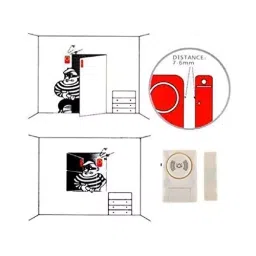 FEDUS Door High Alarm with Magnetic Sensor 150 db Off White (Pack of 3 Pcs) image 3