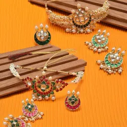 Zaveri Pearls Green & Pink Alloy Sets for Women-picture-38