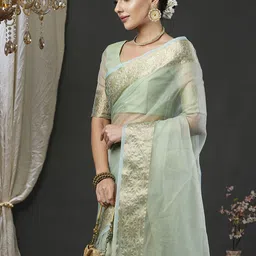 Mitera Zari Organza Banarasi Saree image 3