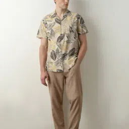SELECTED HOMME Beige Regular Fit Printed Shirt image 4
