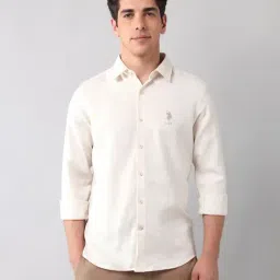 U.S. Polo Assn. Denim Co. Beige Cotton Regular Fit Shirt-picture-37