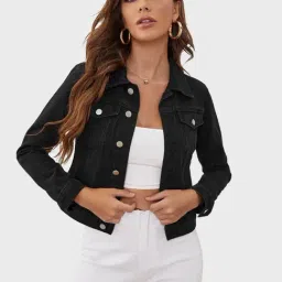 BUYNEWTREND Black Regular Fit Jacket-image-87