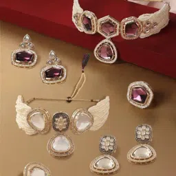 Zaveri Pearls Purple Alloy Sets for Women-image-44