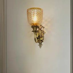 FOS LIGHTING Mythical Majesty Golden Brass Single Sconce with Luster Glass-picture-37