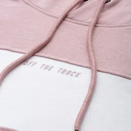 WROGN Men Pink & White Colourblocked Hooded Sweatshirt image 4