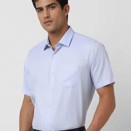 Van Heusen Men Regular Fit Spread Collar Textured Cotton Formal Shirt image 3
