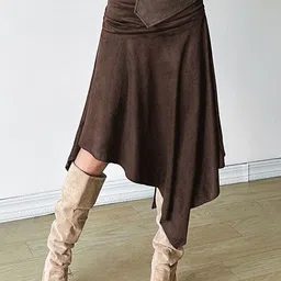 LULU & SKY Women Asymmetric Hem Midi Skirt-picture-51