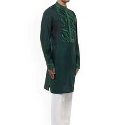 SDS By Kushal Shah Men Embroidered Mandarin Collar Regular Kurta Sets image 5