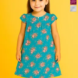 TotzTouch Girls Pack Of 3 Floral Printed Knee Length Nightdress-picture-16