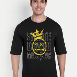 BENNY BROOKS Graphic Printed Drop-Shoulder Sleeves Cotton Oversized T-shirt-image-47