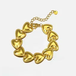 Just Lil Things Gold-Plated Stainless Steel Heart Shaped Wraparound Bracelet-picture-41