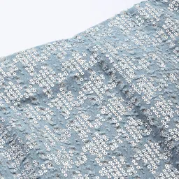 London Rag Embellished Sequinned Pure Cotton Distressed Denim Straight Mini Skirt image 5