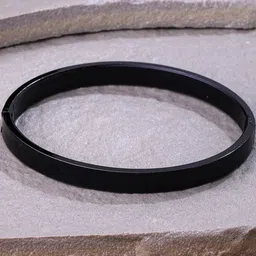 Roadster Men's Black Metal Interlock Kada Bracelet-picture-11