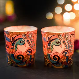 Kolorobia Peacock Admiration Candle Votive Set of 2-picture-23