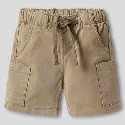 Bonfino Cotton Lycra Shorts With Side Pockets - Beige image 1